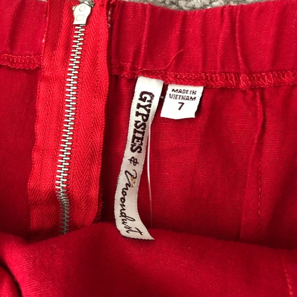 Gypsies & Moonlight Jumpsuit Womens Size 7 Red Strapless Cropped - Picture 11 of 14